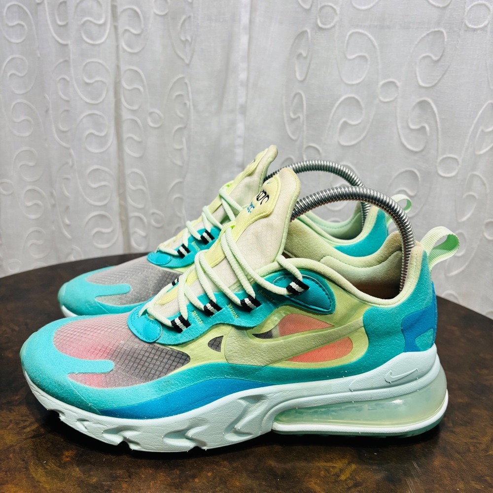 Nike Air Max 270 React Hyper Jade Barely Volt Frosted Spruce Shoes AO4971 Sz 7.5